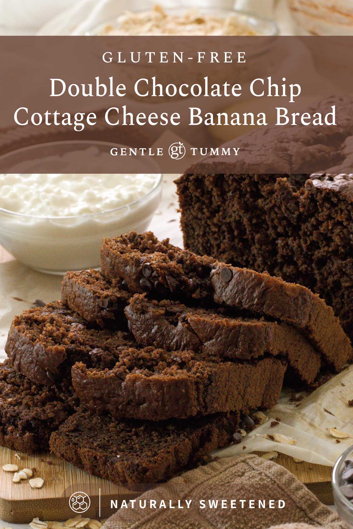 BEST Double Chocolate Chip Cottage Cheese Banana Bread