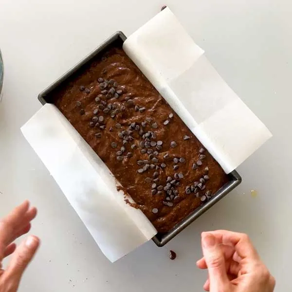 BEST Double Chocolate Chip Cottage Cheese Banana Bread
