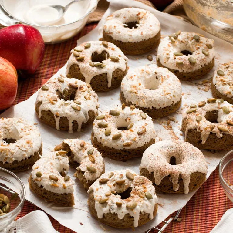 How to make the EASIEST Homemade Gluten Free Apple Donuts Recipe w/ a maple white chocolate glaze & apple cider, almond flour, and coconut