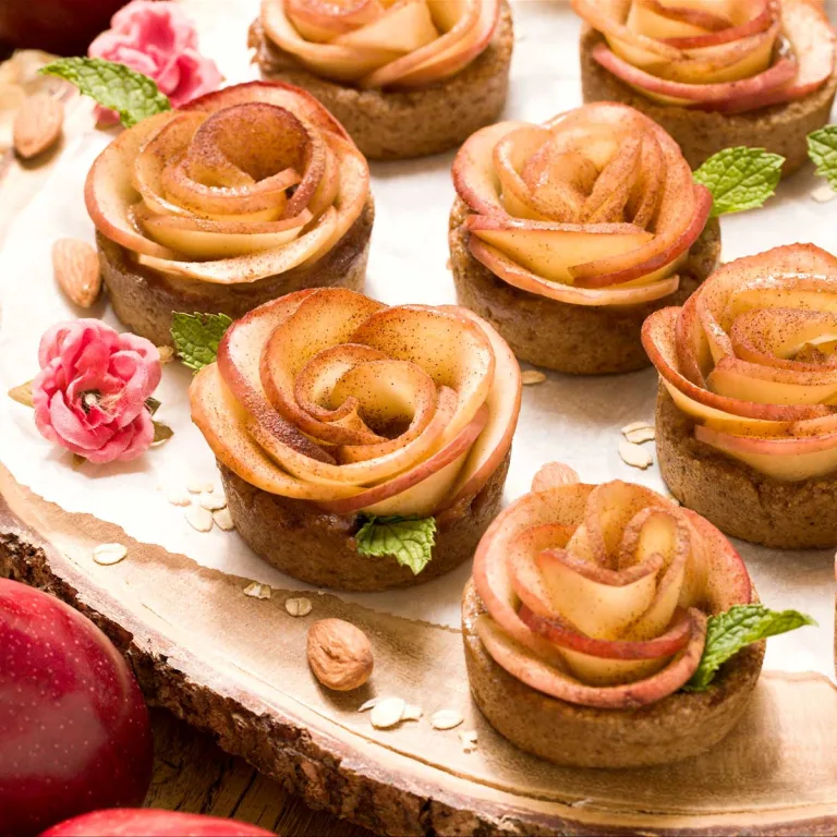 how to make my gluten-free apple tart recipe with almond flour, oat flour, almond butter, maple syrup, and cinnamon.