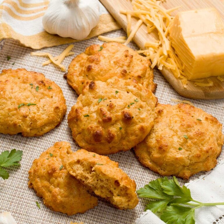 Gluten free protein biscuits with cheddar cheese and Greek yogurt.
