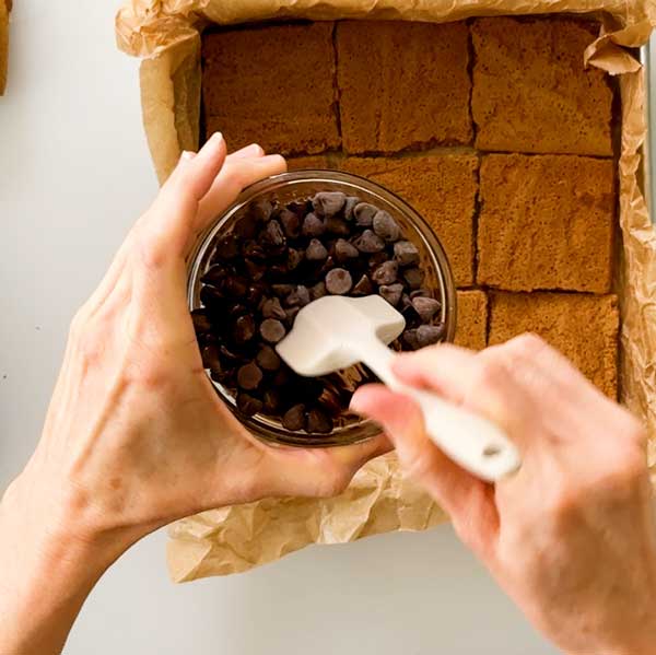 Stirring the melted chocolate and coconut oil in a small bowl