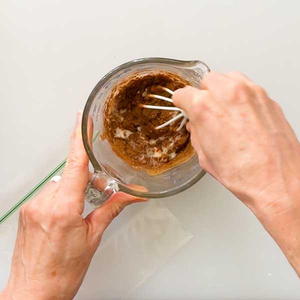 Mixing the cinnamon butter together in a small bowl.